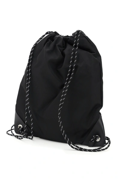 Shop Versace Medusa Nylon Backpack Sack In Black