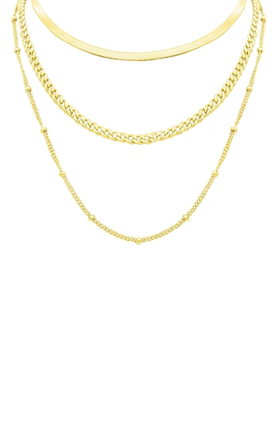 Shop Adornia Water Resistant Layered Chain Necklace In Yellow