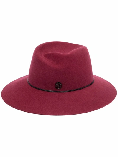 Shop Maison Michel Wool-felt Fedora Hat In Rot