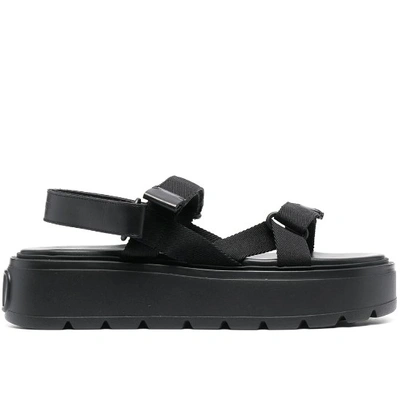 Shop Valentino Uniqueform Flatform Sandals In Black