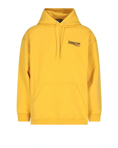 Balenciaga Man Yellow Medium Fit Political Campaign Hoodie In