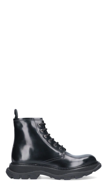 Shop Alexander Mcqueen Chunky Sole Ankle Boots In Black