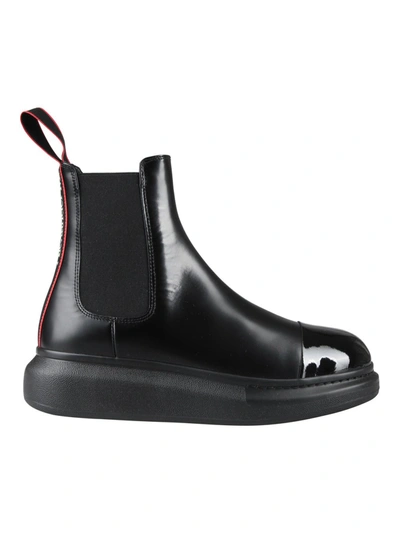 Shop Alexander Mcqueen Logo Tab Hybrid Chelsea Ankle Boots In Black