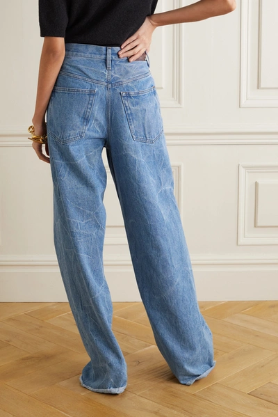 Dries Van Noten Pinel Marbled Blue Straight-leg Jeans In Mid Denim |  ModeSens