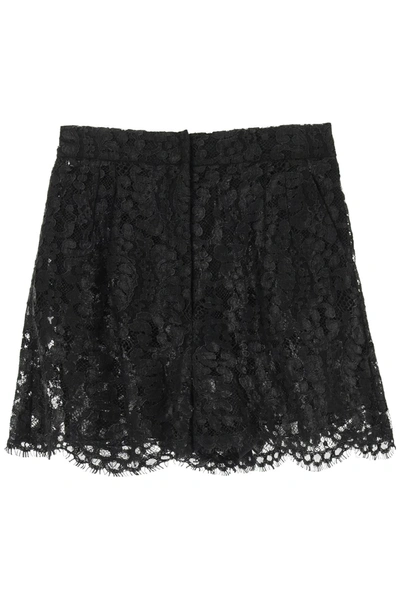 Shop Dolce & Gabbana Floral Lace Slim Fit Shorts In Black