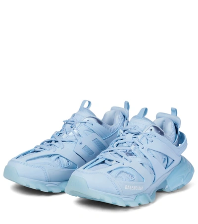 Shop Balenciaga Track Clear Sole Sneakers In 蓝色