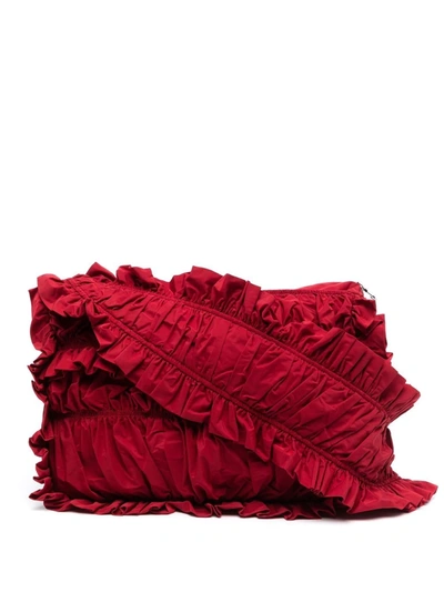 Shop Molly Goddard Ruffled Shoulder Bag In Red