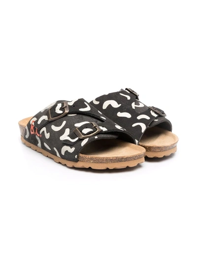 Shop Bobo Choses Abstract Print Buckled Sandals In Grey