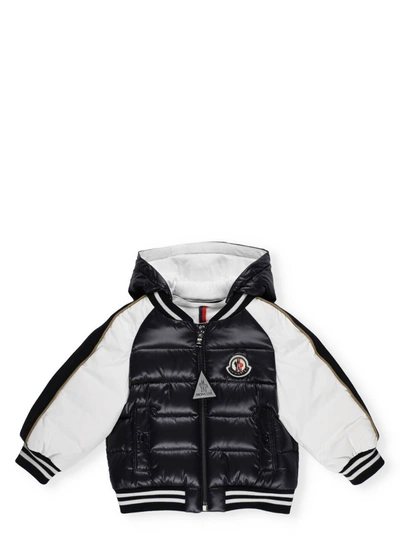 Shop Moncler Enfant Logo Patch Hooded Jacket In Multi