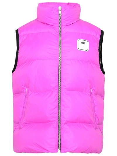 Shop Palm Angels Logo Patch Puffer Vest In Pink