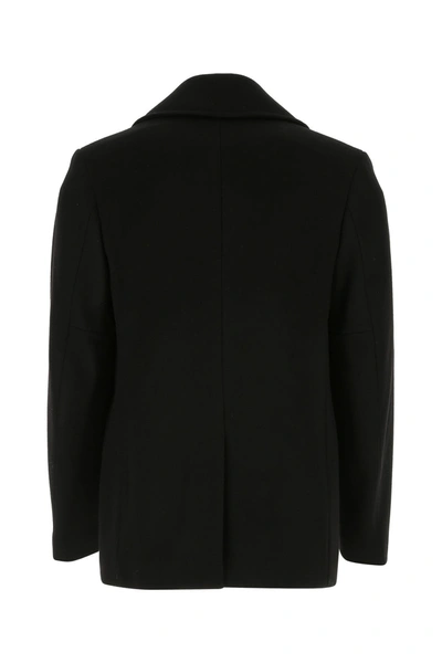 Shop Givenchy Black Wool Coat Black  Uomo 50