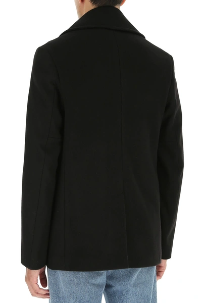 Shop Givenchy Black Wool Coat Black  Uomo 50