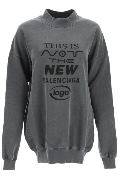 Shop Balenciaga Sweatshirt In Grey