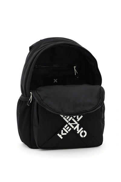 Shop Kenzo Cross Logo Nylon Backpack In Mixed Colours