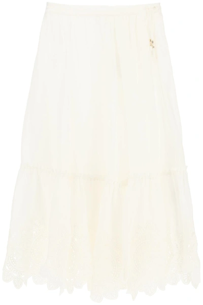 Shop Zimmermann Teddy Skirt In White