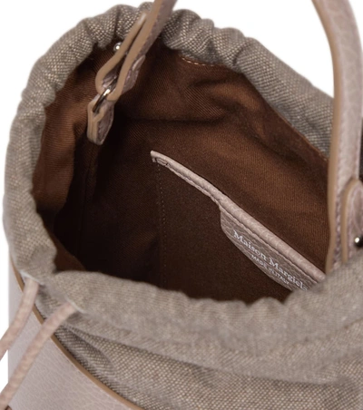 Shop Maison Margiela 5ac Medium Leather Bucket Bag In 粉红色