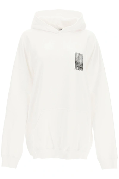 Shop Balenciaga Cotton Sweatshirt With Barcode Logo In White