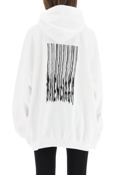 Shop Balenciaga Cotton Sweatshirt With Barcode Logo In White