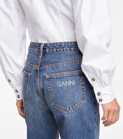 Shop Ganni High-rise Straight Jean In Blue