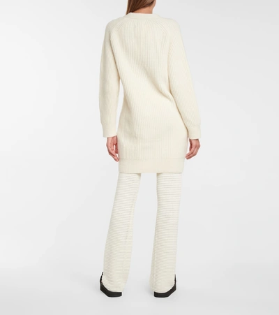 Shop Ganni Embellished Wool-blend Cardigan In White