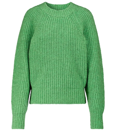 Shop Isabel Marant Rosy Stretch-cotton Blend Sweater In Green