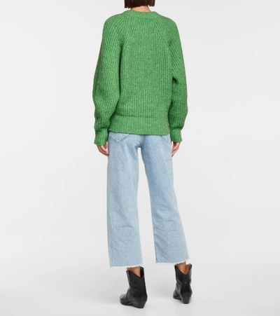 Shop Isabel Marant Rosy Stretch-cotton Blend Sweater In Green