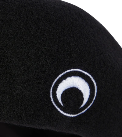 Shop Marine Serre Embroidered Beret In Black