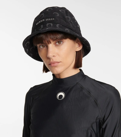 Shop Marine Serre Denim Bucket Hat In Black