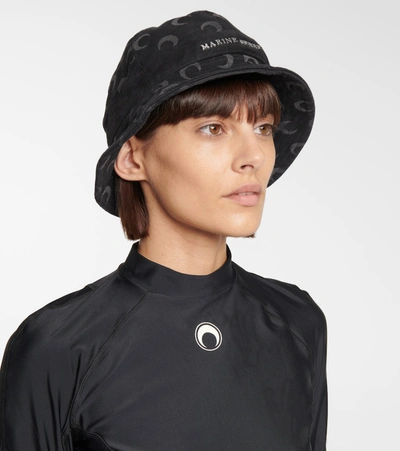 Shop Marine Serre Denim Bucket Hat In Black