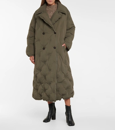 Shop Maison Margiela Quilted Puffer Coat In Green