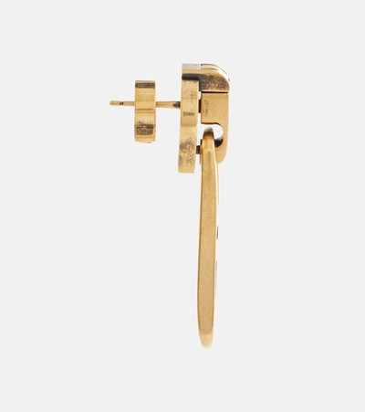 Shop Balenciaga Zipper Earrings In Gold