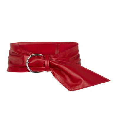 Shop Isabel Marant Luiza Leather Belt In Red