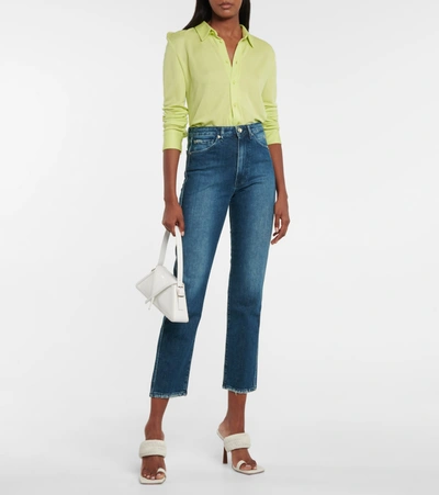 Shop 3x1 Claudia High-rise Slim Jeans In Blue