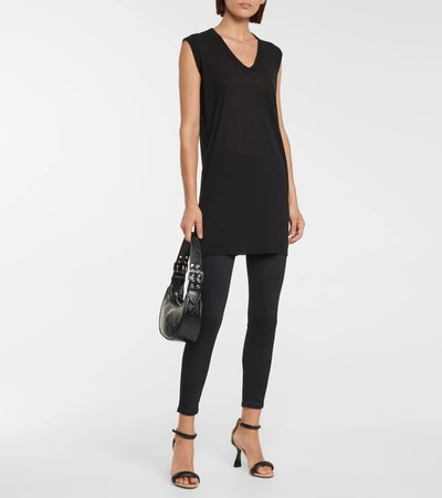 3x1 Elastic-waistband Skinny Cropped Jeans In Black