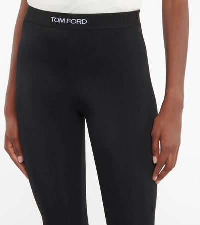 Shop Tom Ford High-rise Logo Leggings In Black