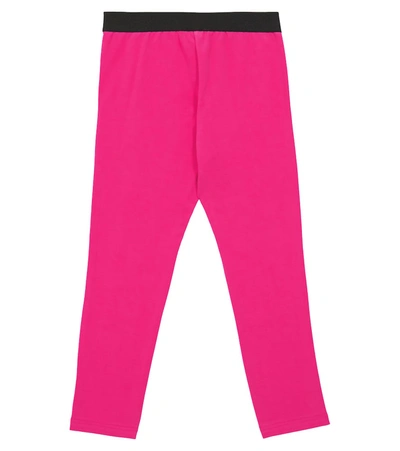 Shop Dolce & Gabbana Logo Stretch-cotton Leggings In Pink