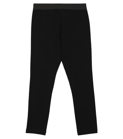 Shop Dolce & Gabbana Logo Cotton-blend Leggings In Black