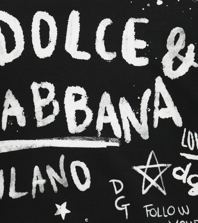 Shop Dolce & Gabbana Printed Cotton Sweatshirt In Black