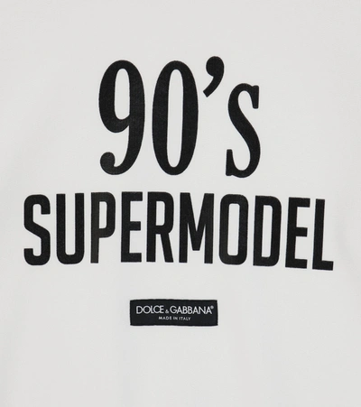 Shop Dolce & Gabbana Printed Cotton Sweatshirt In White