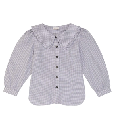 Shop Morley Narc Checked Cotton Blouse In Purple
