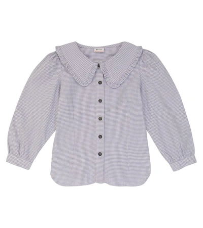 Morley Narc Checked Cotton Blouse In Purple