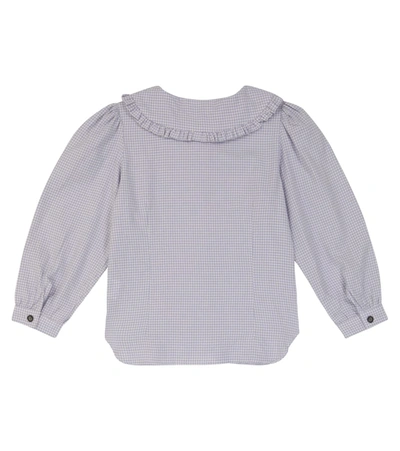 Shop Morley Narc Checked Cotton Blouse In Purple