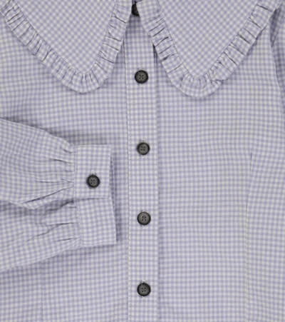 Morley Narc Checked Cotton Blouse In Purple