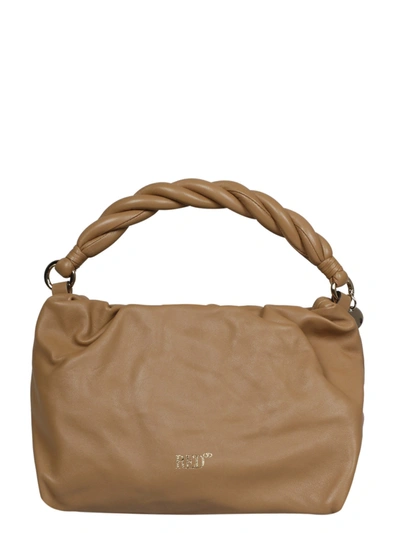 Shop Red Valentino Redvalentino Logo Print Shoulder Bag In Brown