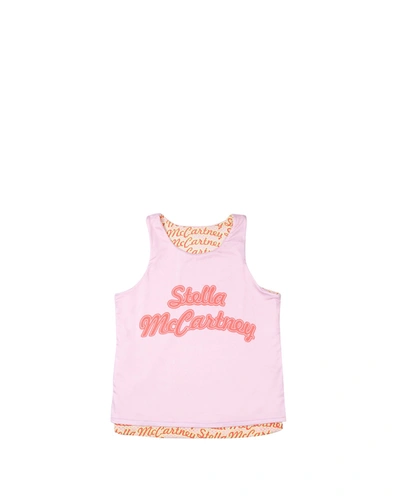 Shop Stella Mccartney Kids Logo Print Tank Top In Pink