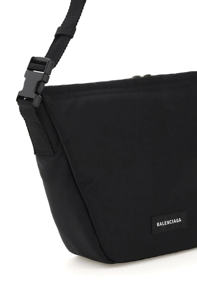 Shop Balenciaga Recycled Nylon Oversize Sling Bag In Black