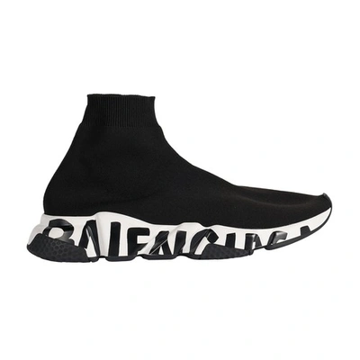 Shop Balenciaga Sneakers Speed In Black White Black