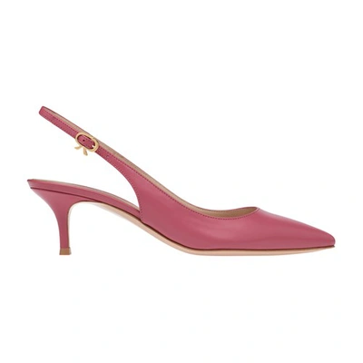 Shop Gianvito Rossi Ribbon Sling In Hibiscus