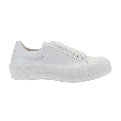 Shop Alexander Mcqueen Deck Sneakers In Op Whi Op Whi White