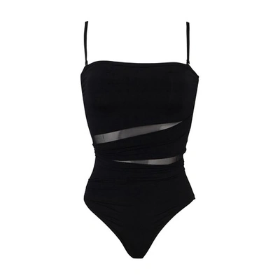 Shop Vilebrequin Bustier One-piece Swimsuit Solid In Noir